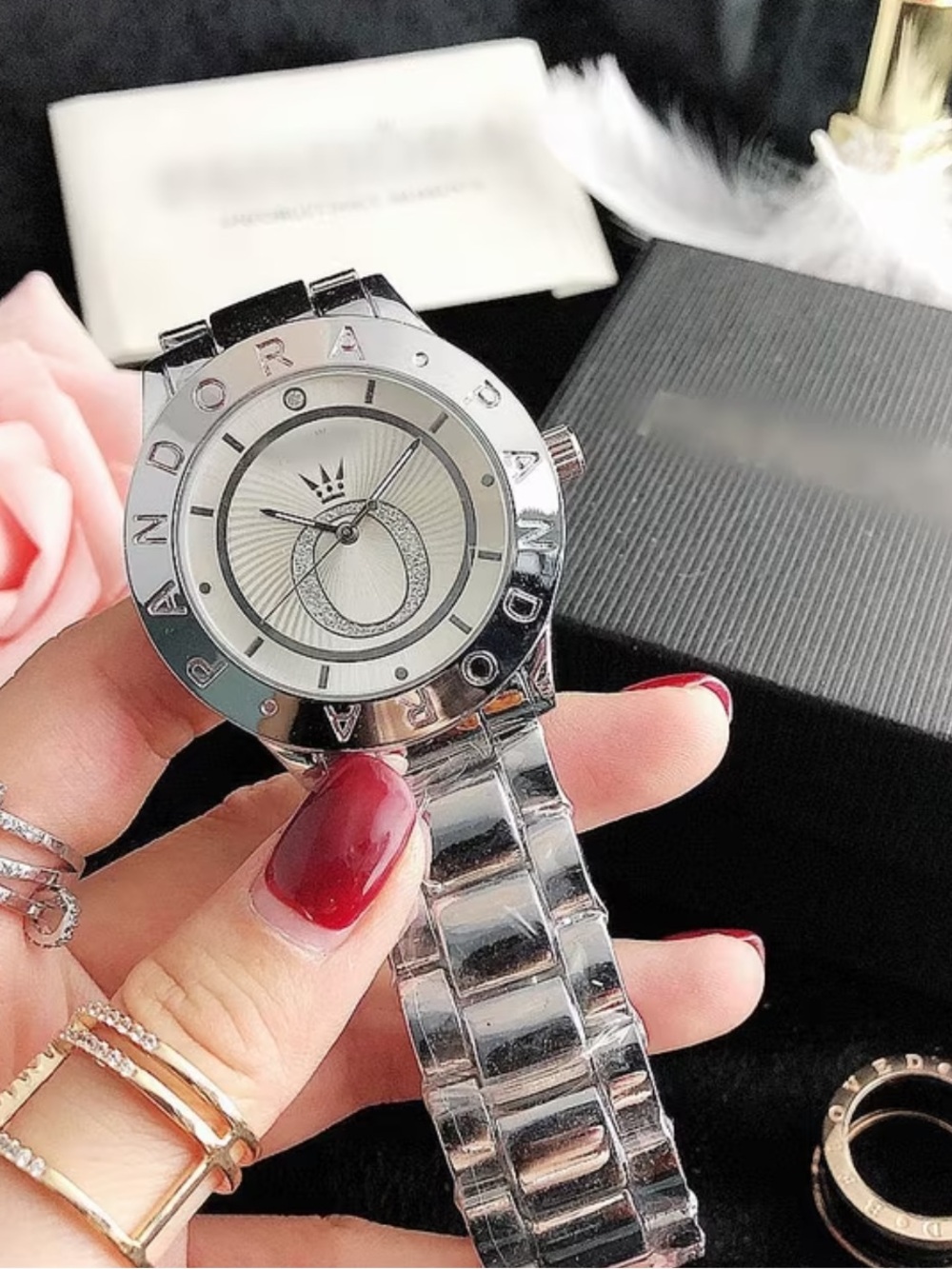 Pandora Silver Women's Bracelet Watch with Polished Metal Finish